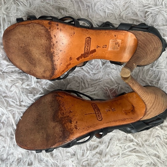 Coach Lucy Balck Gladiator Stilletto Heels Size 7B - Picture 4 of 16